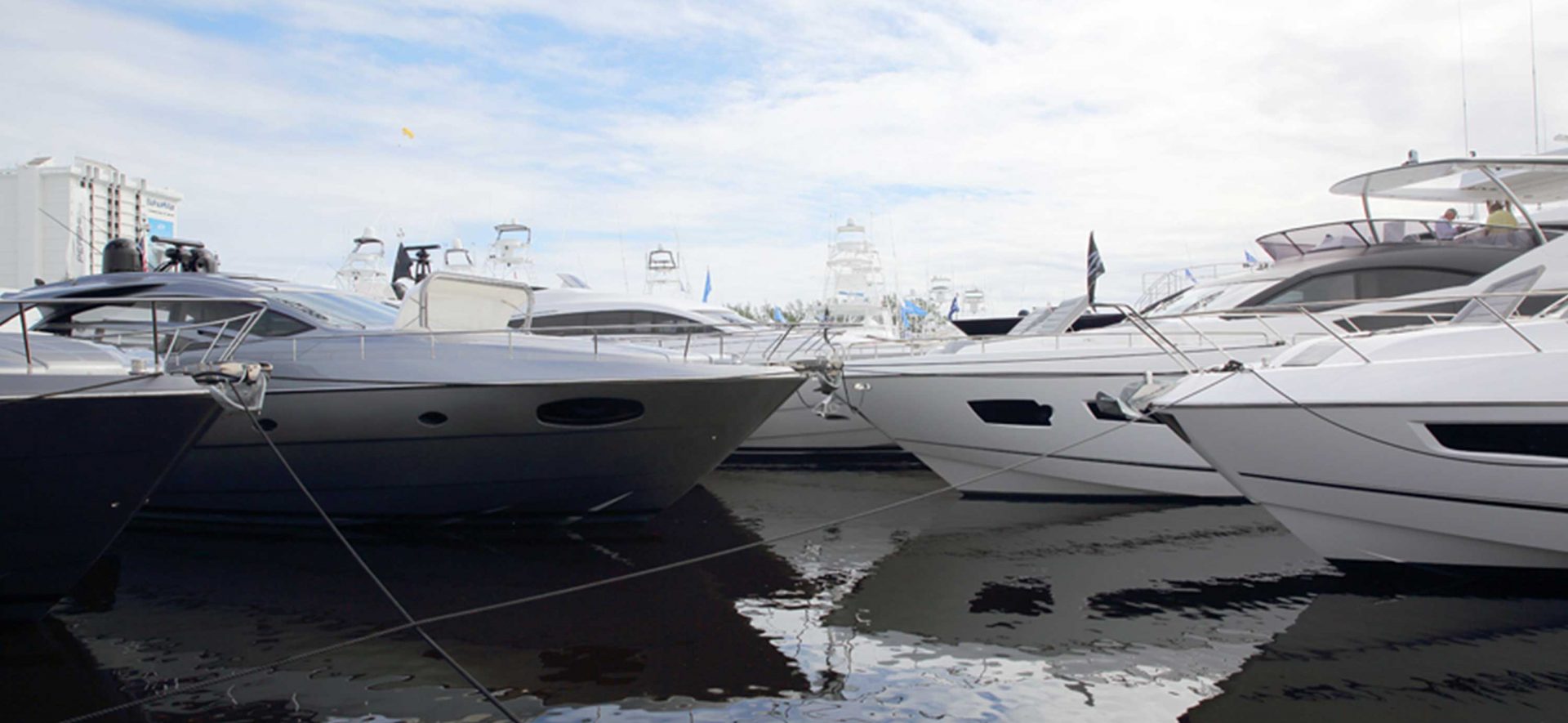 Yachts at the Fort Lauderdale International Boat Show.