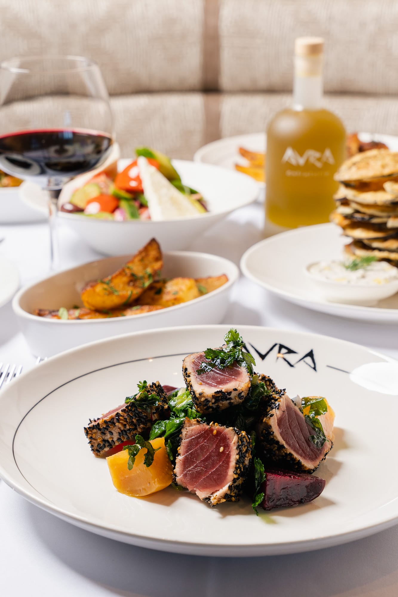 Avra Miami dishes featuring Seared Tuna