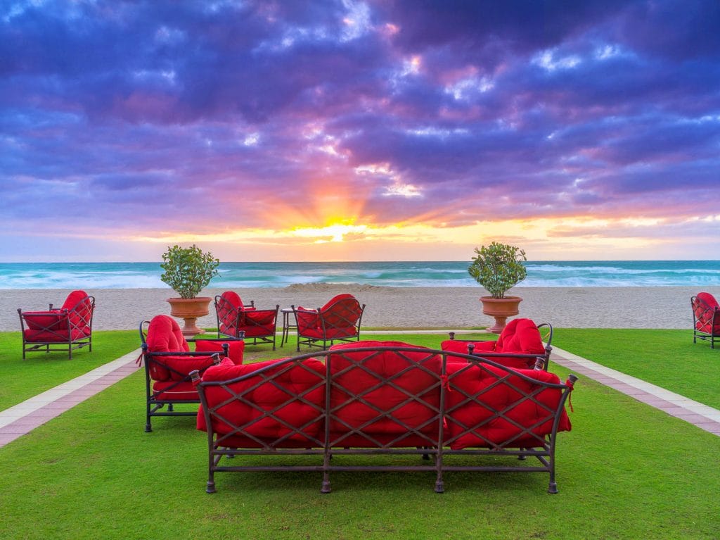 Oceanfront Lounge Seating at Sunrise