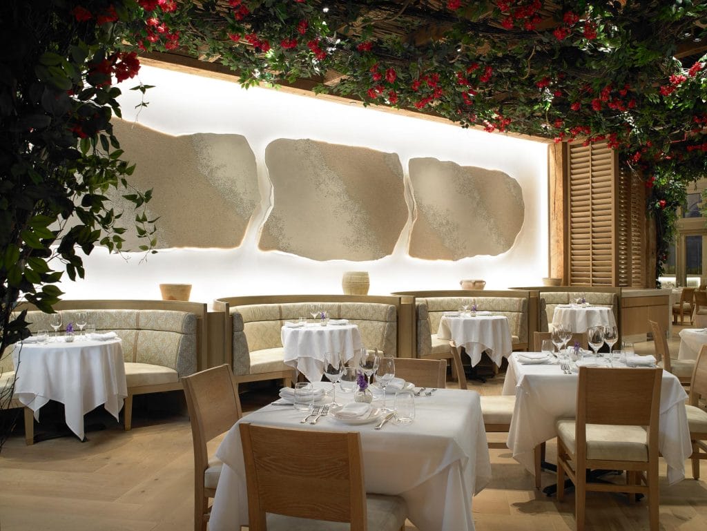 Interior of the Avra Restaurant dining room