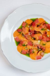 Il Mulino's Tuna Salmon Mosaic dish